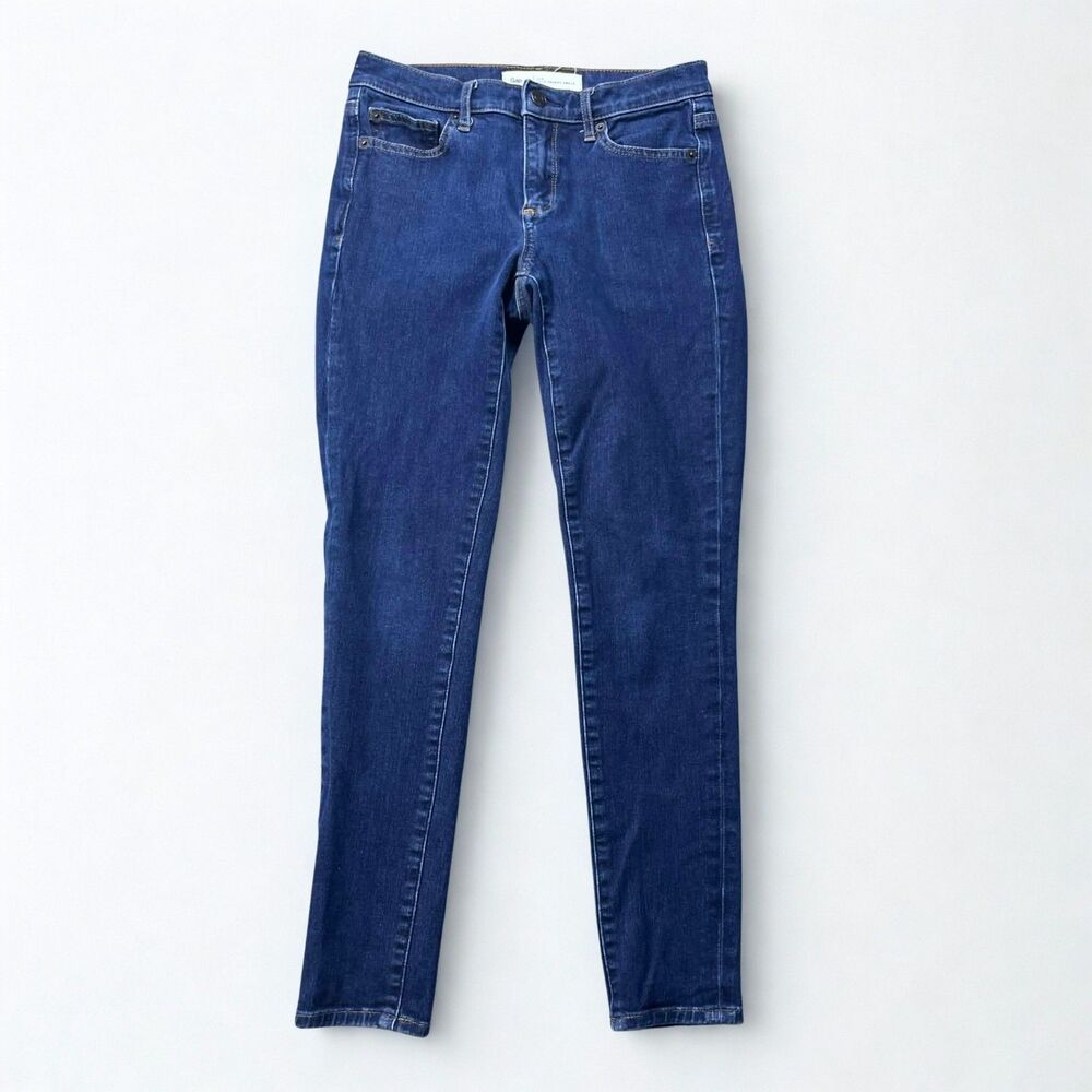 Gap 1969 Jeans Women 26 True Skinny Ankle Stretch Rinse Blue Denim Mid Rise